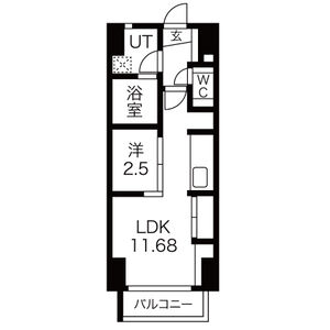 1LDK 間取り図
