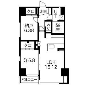 1LDK 間取り図