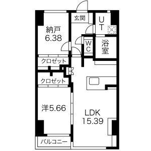 1LDK 間取り図