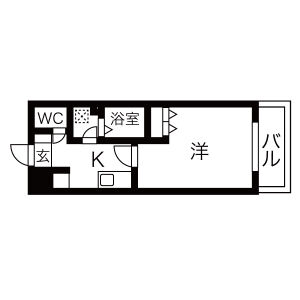 1K 間取り図