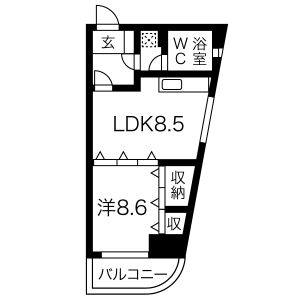 ワンルーム 間取り図
