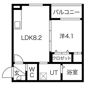 1LDK 間取り図