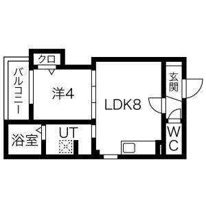1LDK 間取り図