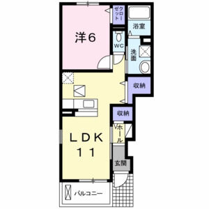1LDK 間取り図