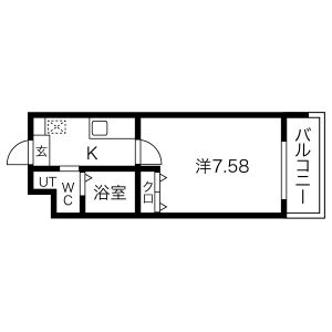 1K 間取り図