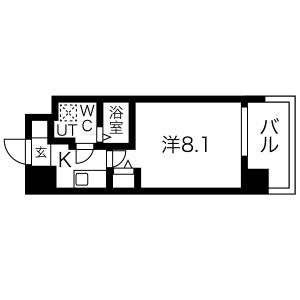 1K 間取り図