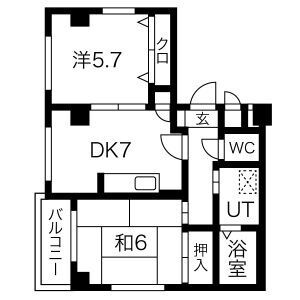 2DK 間取り図