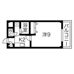 1K 間取り図