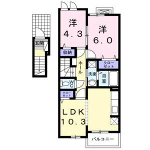 2LDK 間取り図