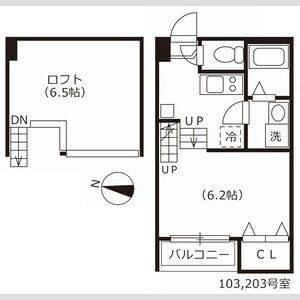 1K 間取り図
