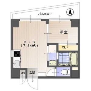 1DK 間取り図