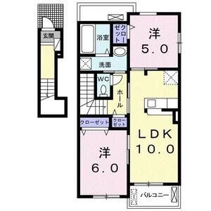 2LDK 間取り図