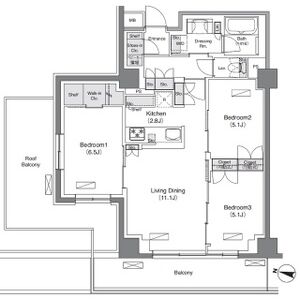 3LDK 間取り図
