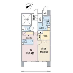 1LDK 間取り図