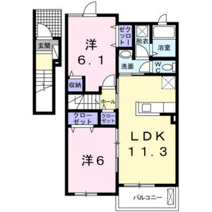2LDK 間取り図