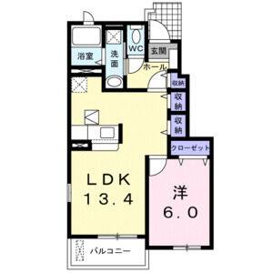 1LDK 間取り図