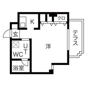 1K 間取り図