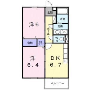 2DK 間取り図