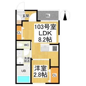 1LDK 間取り図