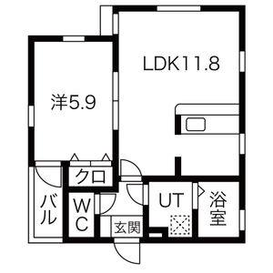 1LDK 間取り図