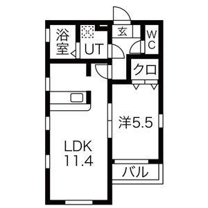 1LDK 間取り図