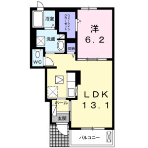 1LDK 間取り図
