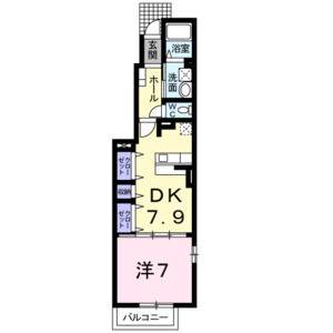 1DK 間取り図