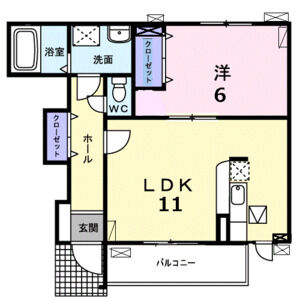 1LDK 間取り図