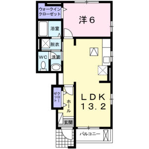 1LDK 間取り図