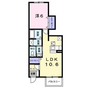 1LDK 間取り図