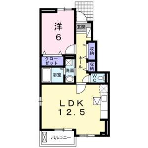 1LDK 間取り図