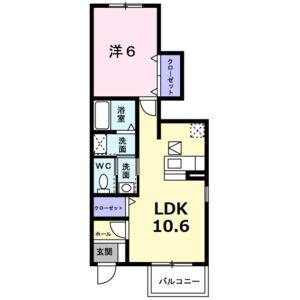 1LDK 間取り図