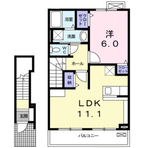1LDK 間取り図