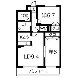 2LDK 間取り図