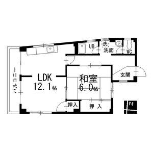 1LDK 間取り図
