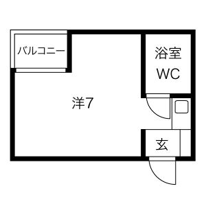 1K 間取り図