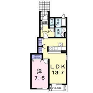 1LDK 間取り図