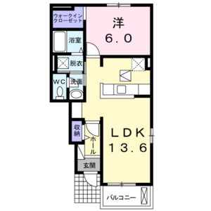 1LDK 間取り図