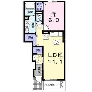 1LDK 間取り図