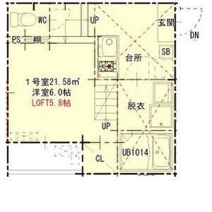 1K 間取り図