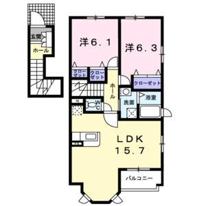 2LDK 間取り図