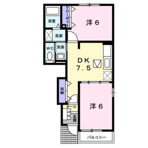 2DK 間取り図