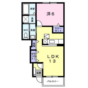 1LDK 間取り図
