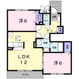 2LDK 間取り図