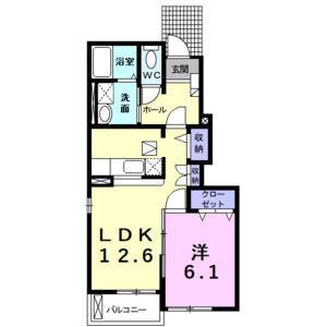 1LDK 間取り図