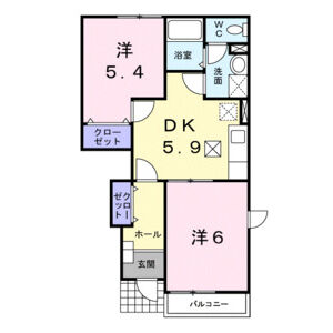 2DK 間取り図