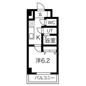 1K 間取り図