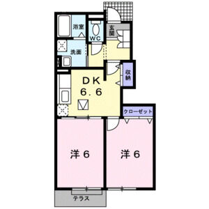 2DK 間取り図