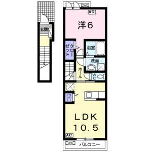 1LDK 間取り図