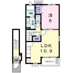 1LDK 間取り図